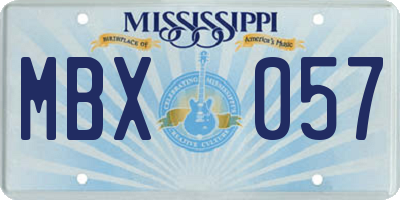 MS license plate MBX057