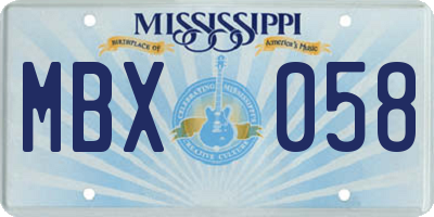 MS license plate MBX058