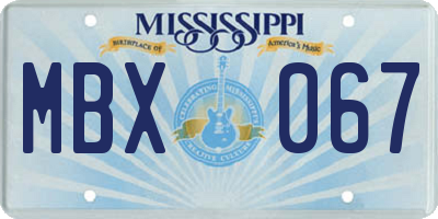 MS license plate MBX067