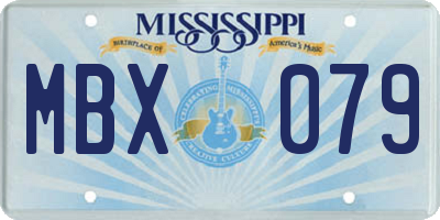 MS license plate MBX079
