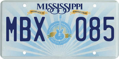 MS license plate MBX085
