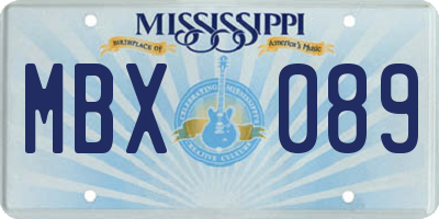 MS license plate MBX089