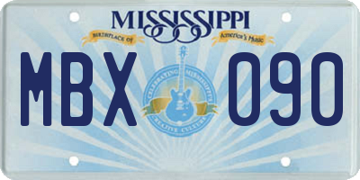 MS license plate MBX090