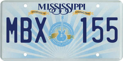 MS license plate MBX155