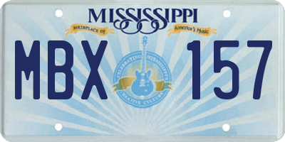 MS license plate MBX157