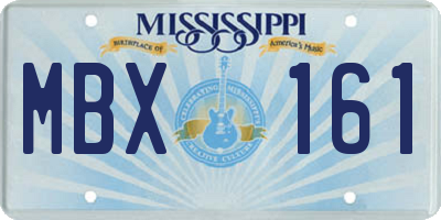MS license plate MBX161