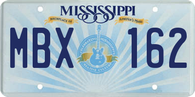 MS license plate MBX162