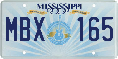 MS license plate MBX165