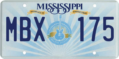 MS license plate MBX175