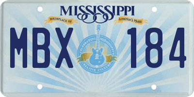 MS license plate MBX184