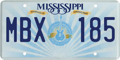 MS license plate MBX185