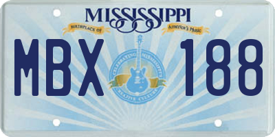 MS license plate MBX188