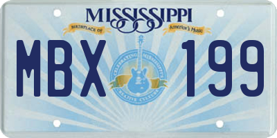MS license plate MBX199
