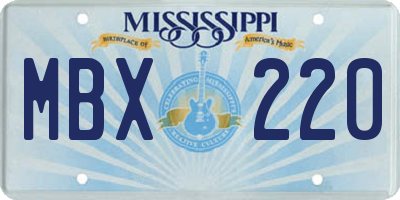 MS license plate MBX220