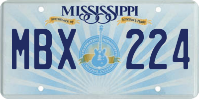 MS license plate MBX224
