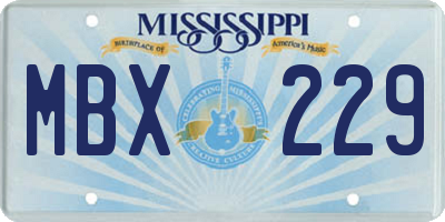 MS license plate MBX229