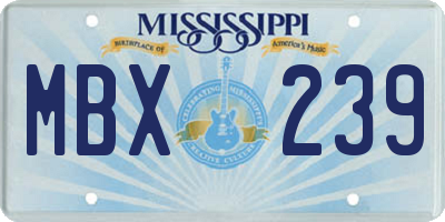 MS license plate MBX239