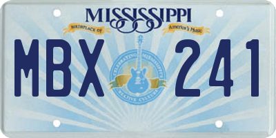 MS license plate MBX241