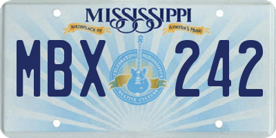 MS license plate MBX242