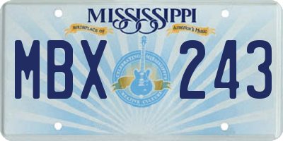 MS license plate MBX243