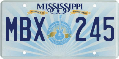 MS license plate MBX245