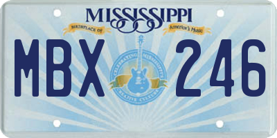 MS license plate MBX246