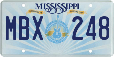 MS license plate MBX248