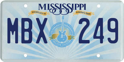 MS license plate MBX249