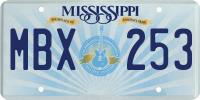 MS license plate MBX253