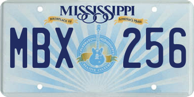 MS license plate MBX256