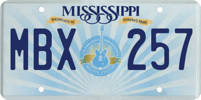 MS license plate MBX257