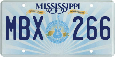 MS license plate MBX266