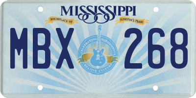 MS license plate MBX268