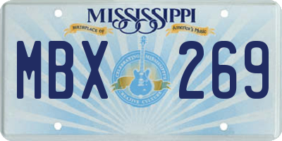 MS license plate MBX269
