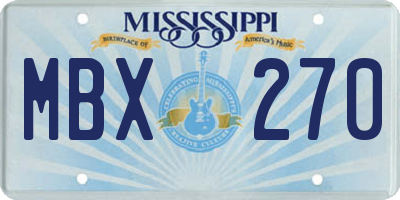 MS license plate MBX270