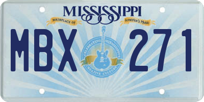 MS license plate MBX271