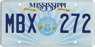 MS license plate MBX272