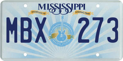MS license plate MBX273