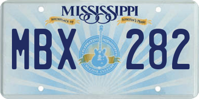 MS license plate MBX282