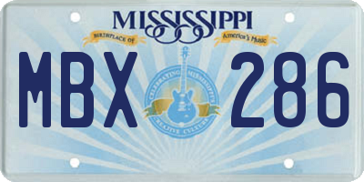 MS license plate MBX286
