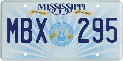 MS license plate MBX295
