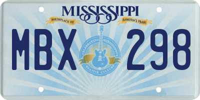MS license plate MBX298
