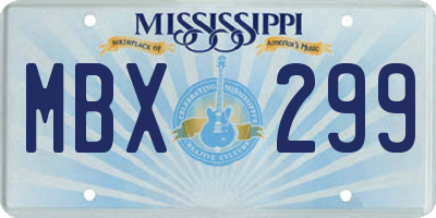 MS license plate MBX299