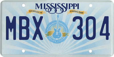 MS license plate MBX304