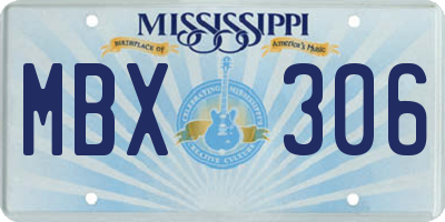 MS license plate MBX306