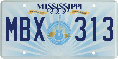 MS license plate MBX313
