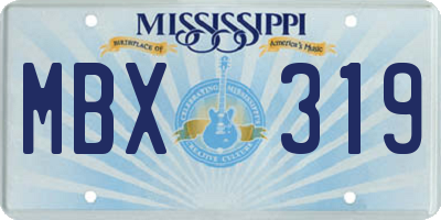 MS license plate MBX319