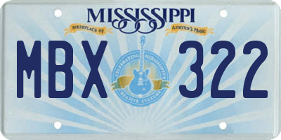 MS license plate MBX322