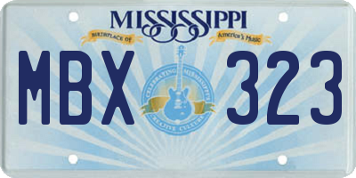 MS license plate MBX323