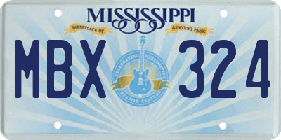 MS license plate MBX324